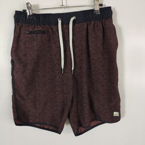 Vuori Shorts Mens Extra Large Maroon Banks Drawstring Train Athletic Gym Workout